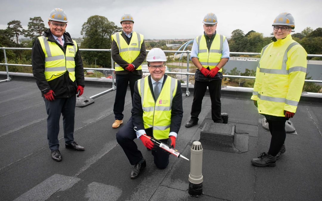 Exeter Science Park marks another milestone with the “topping out” of a new net-zero carbon building