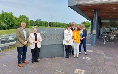 Rebecca Evans MS visits Wrexham Glyndŵr University’s OpTIC Technology Centre