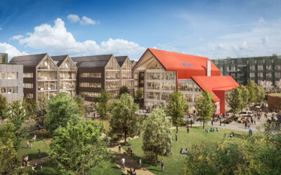 Oxford North ‘tops out’ Red Hall and first laboratory buildings and unveils new park name